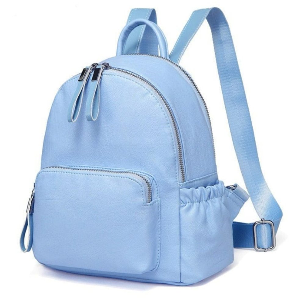 New VASCHY Baby Blue Mini Backpack Purse
